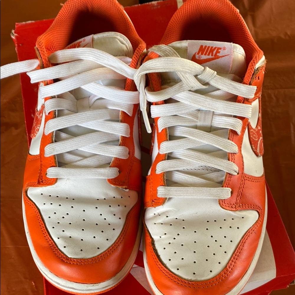 Nike Orange and White Women's Sneakers